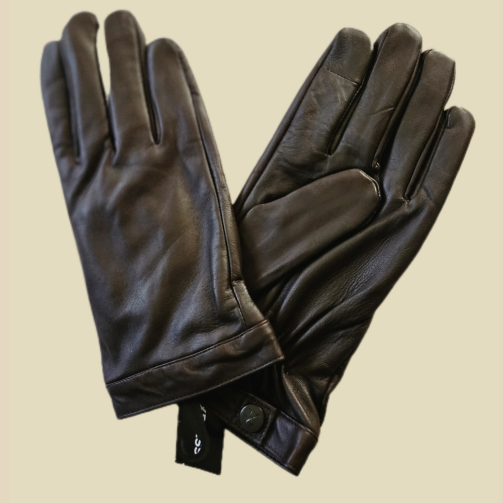 EXPRESS MENS BROWN LEATHER TOUCH SCREEN COMPATIBLE GLOVES BNWT - Picture 4 of 6